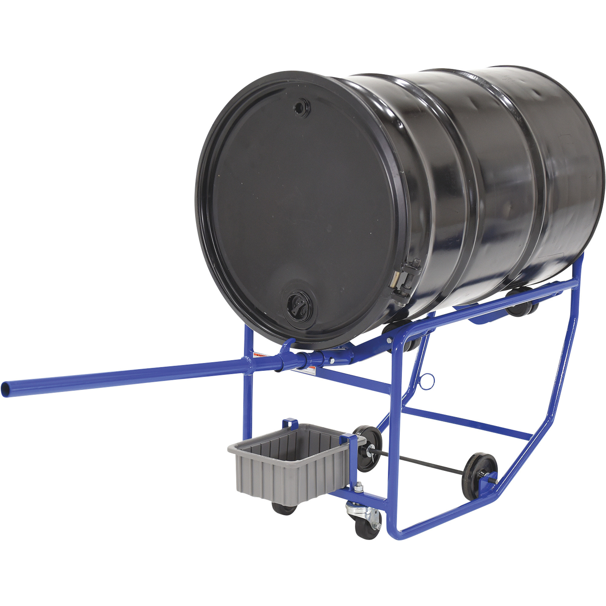 Vestil Revolving Drum Cart - 600-Lb. Capacity, Polyolefin Wheels, Powder-Coated Steel, Model# RDC-100
